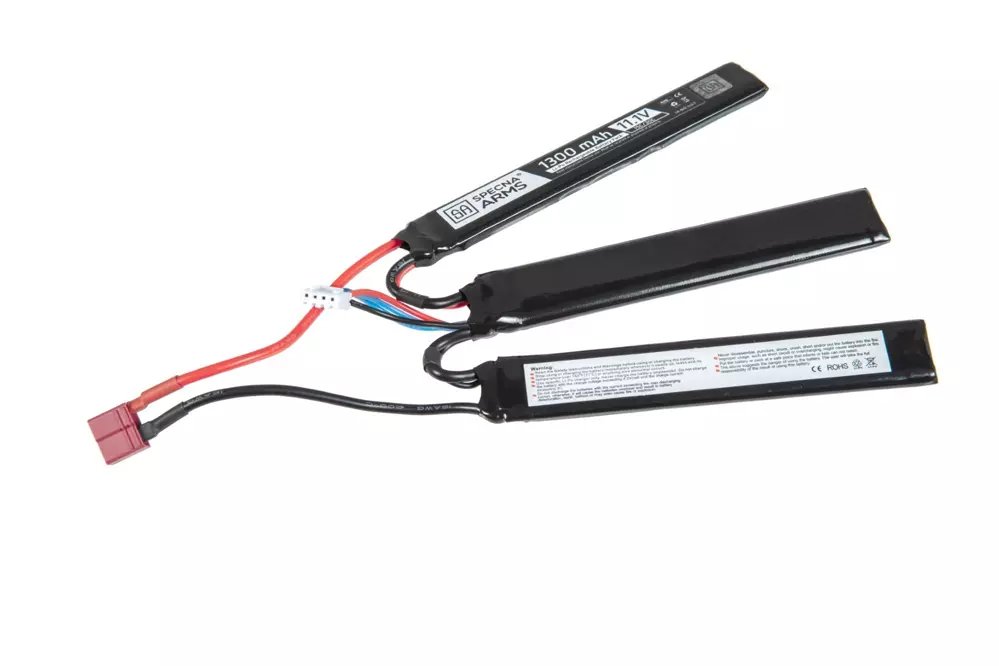 LiPo 11.1V 1300mAh 15/30C Battery - Butterfly Configuration - T-Connect (Deans)