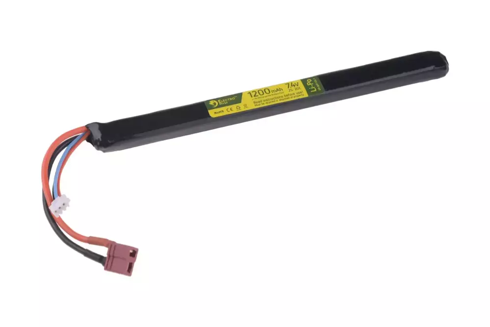 LiPo 7.4 V 1200mAh 20/40C Battery - Under AK Dust Cover - T-Connect (Deans)