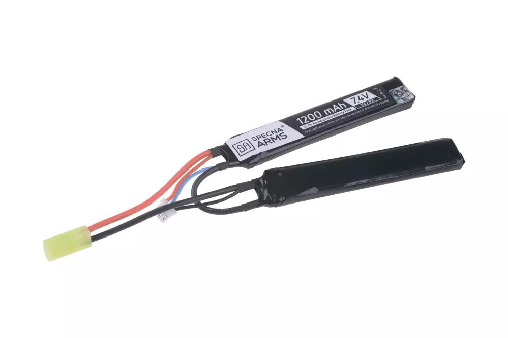 LiPo 7.4V 1200mAh 15/30C Battery - Butterfly Configuration