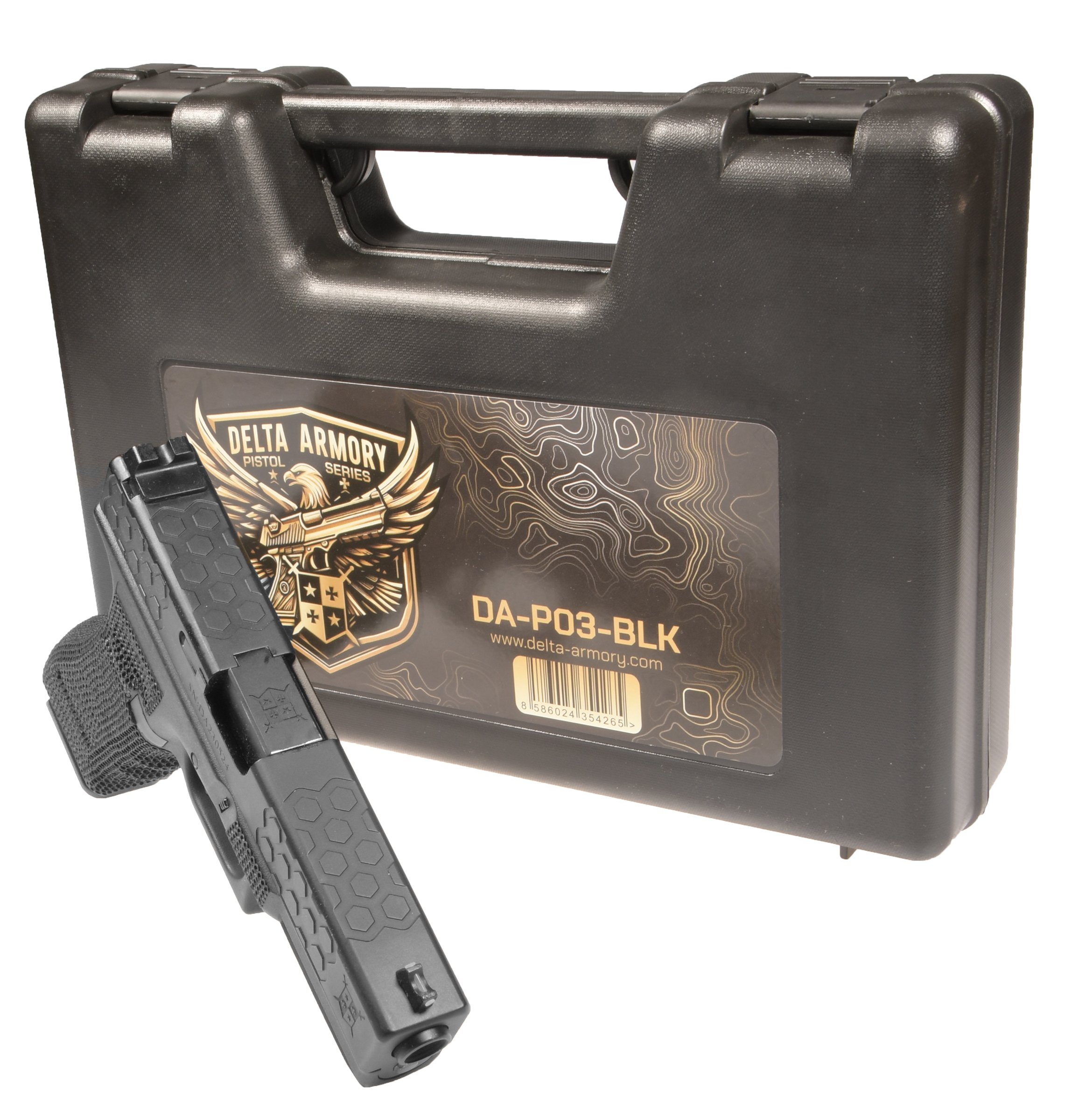 Delta Armory airsoft pistol P03 GBB Green Gas Black