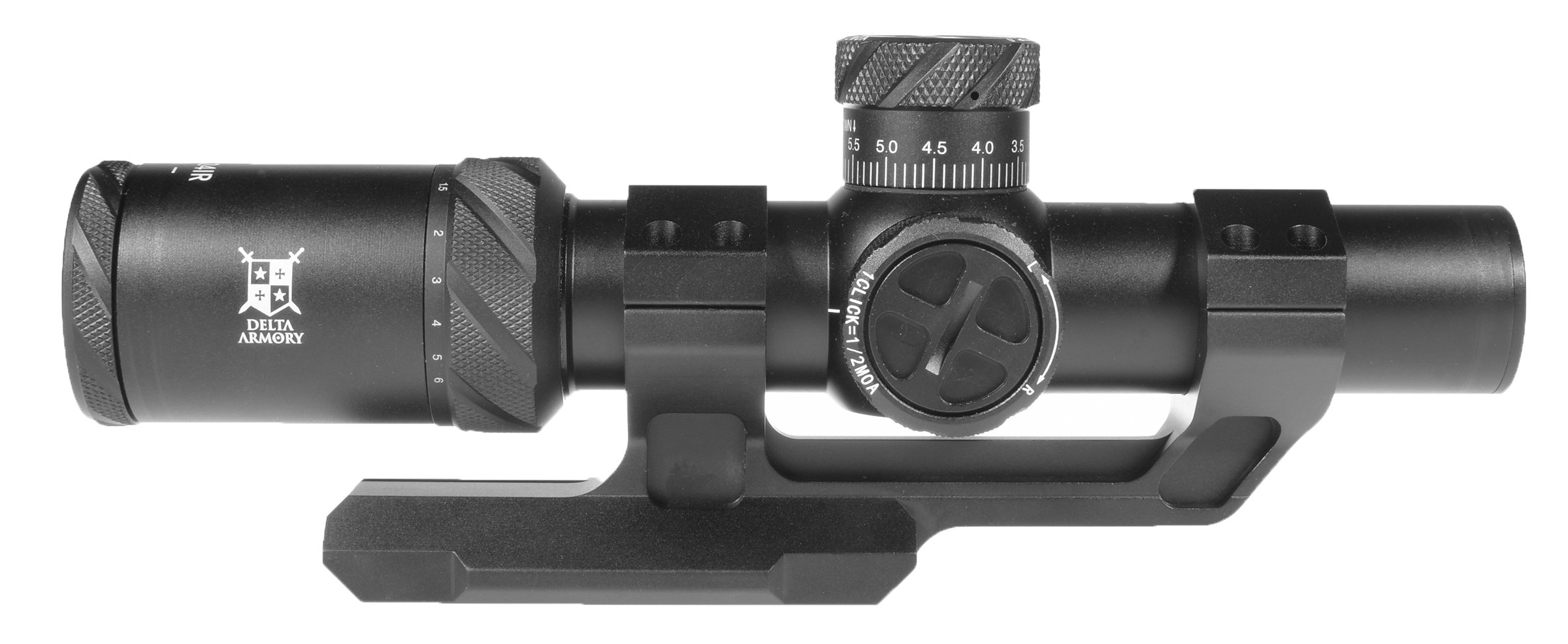 Airsoft rifle scope LPVO 1-6X24IR with backlight & covers - compact Delta Armory Black - Image 3