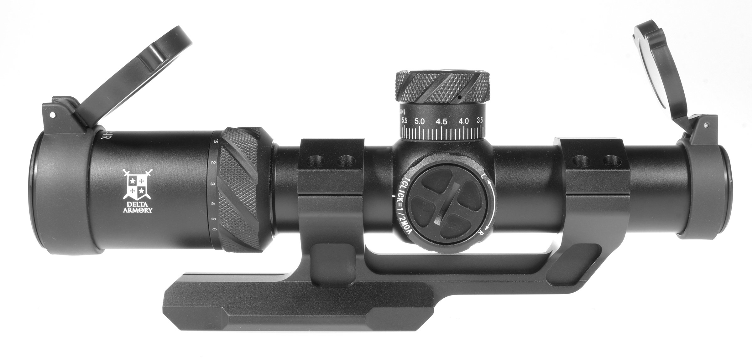 Airsoft rifle scope LPVO 1-6X24IR with backlight & covers - compact Delta Armory Black - Image 6