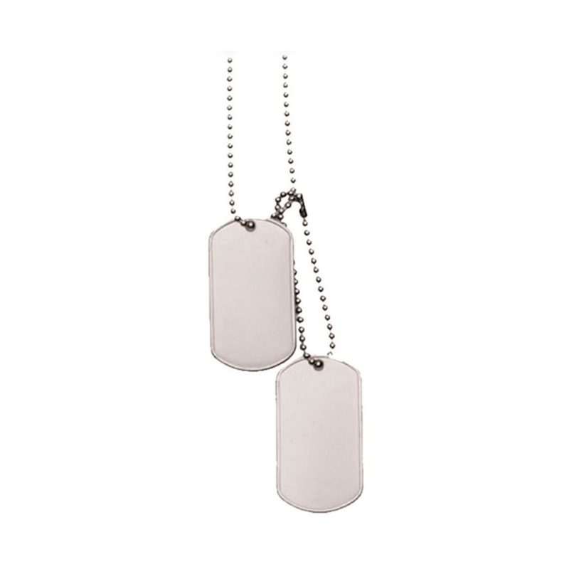 USA ID PLATES 2PCS SILVER