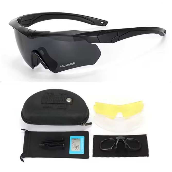 TACTICAL GLASSES POLARIZED LENS BLACK TAC-GLASS-BLACK