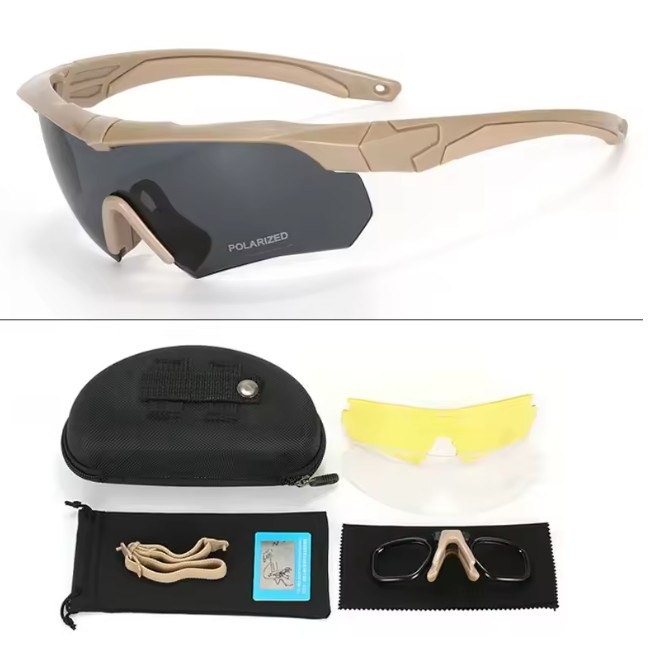 TACTICAL GLASSES POLARIZED LENS TAN TAC-GLASS-TAN