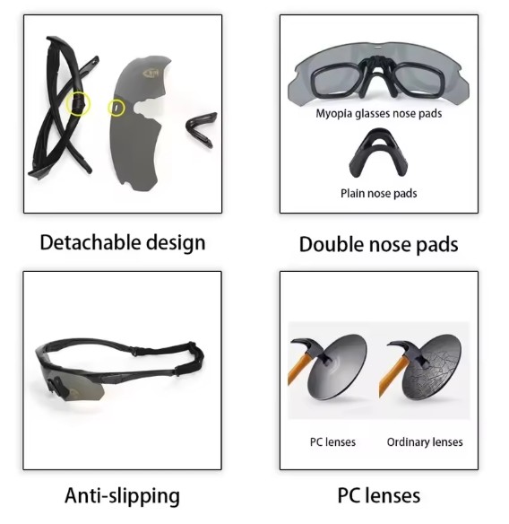 TACTICAL GLASSES POLARIZED LENS TAN TAC-GLASS-TAN - Image 2
