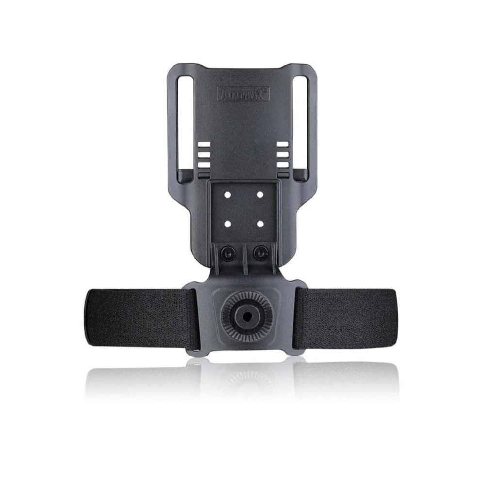 Perneira ajustável AMOMAX Low Ride Duty Drop preta para coldres de pistola