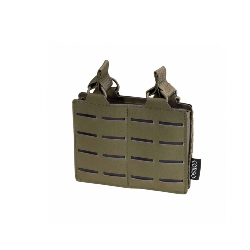 Porta-carregadores duplo CORSO Dagger MK1 Laser Cut para M4/AR15 em Ranger Green