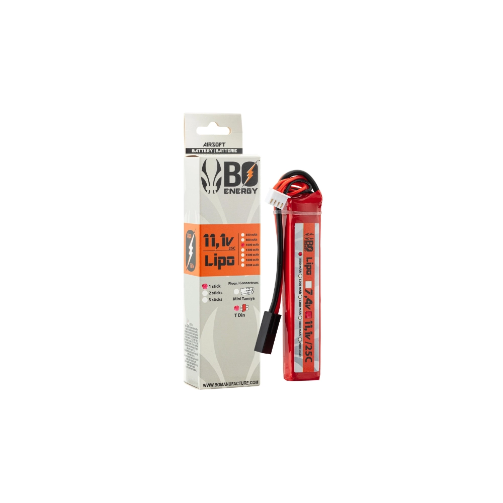 11.1V 1000mAh 25C LiPo Stick Battery for AEG
