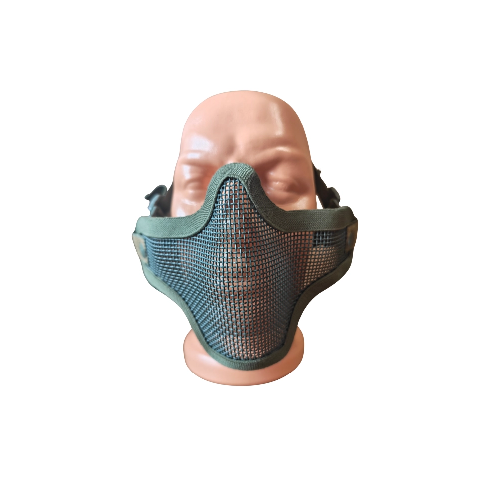 Tactical Net Metal Face Mask Green